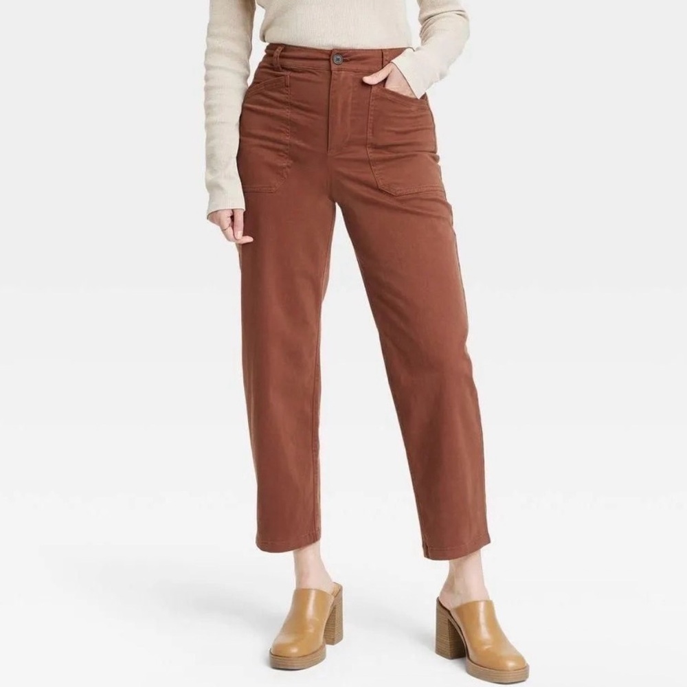 Universal Thread Women's Cropped Brown Straight P… - image 1